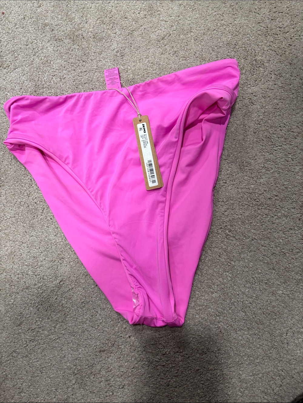 SKIMS Neon Orchid Mid Waist Swim Bottoms